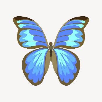 Blue butterfly, animal clipart, Glitch | Free PSD - rawpixel