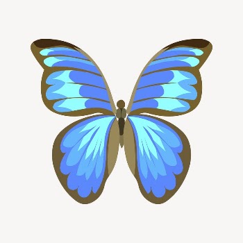 Blue butterfly, animal clipart, Glitch | Free Vector - rawpixel