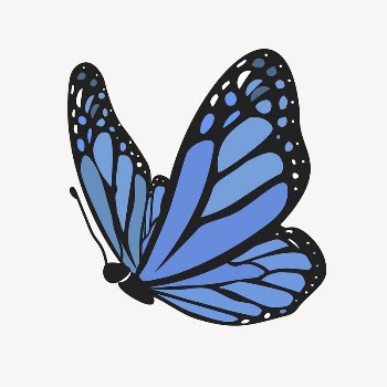 Blue butterfly collage element, cute | Free Vector Illustration - rawpixel