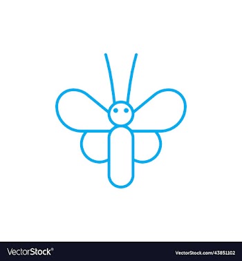 blue butterfly line art icon