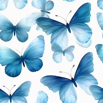 blue butterfly seamless pattern