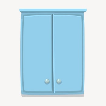 Blue cabinet clipart, furniture illustration. | Free Photo - rawpixel