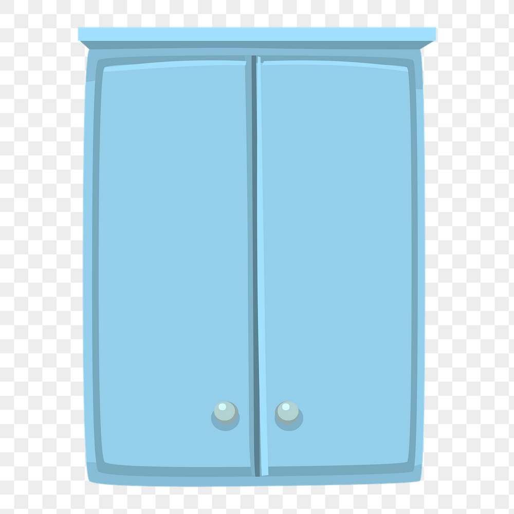 Blue cabinet png sticker, furniture | Free PNG - rawpixel