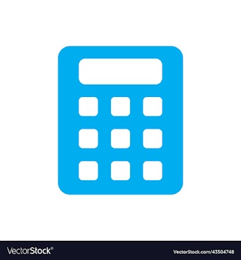 blue calculator solid icon