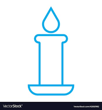 blue candle line art icon
