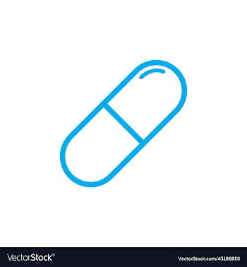 blue capsule outline icon