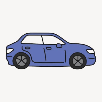 Blue car clipart, vehicle cute | Free Vector Illustration - rawpixel