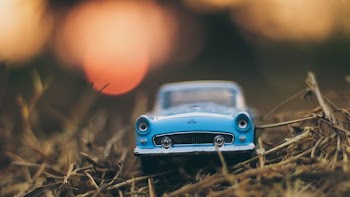 Blue Car Die-cast Scale Model Focus Photo