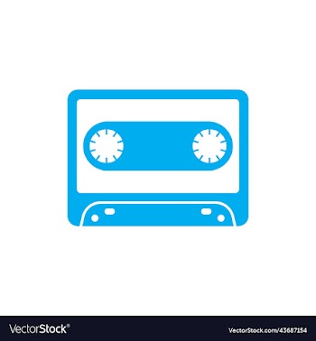 blue cassette solid icon