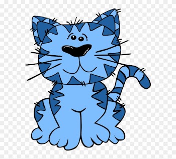 Blue Cat Clipart - Sitting Cat Shower Curtain