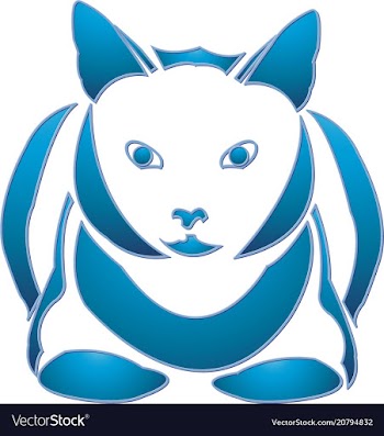 Blue cat vector image
