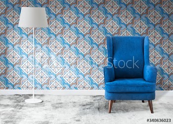 Blue chair in a room