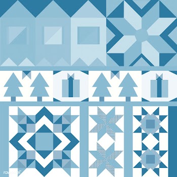 Blue Christmas tiles geometrical design vecto.. | Free stock vector - 494152