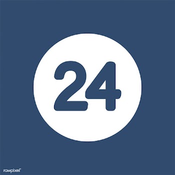 Blue circle 24 icon isolated on background | Free stock vector - 457687