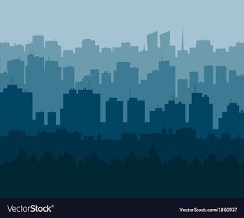 Blue city vector image