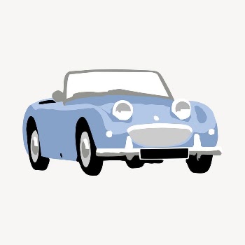 Blue classic car sticker, vehicle | Free PSD - rawpixel