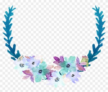 Blue Clip Art - Blue Watercolor Flower Clipart