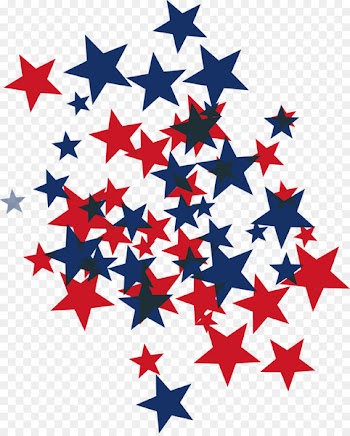 Blue Clip art - Vector hand-painted blue and red stars 