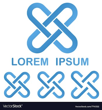 Blue clip logo design template set vector image