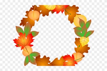 Blue Clipart Wreath - Leaves Clipart Fall Borders