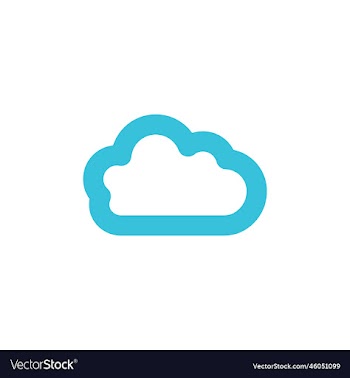 blue cloud icon symbol on white background