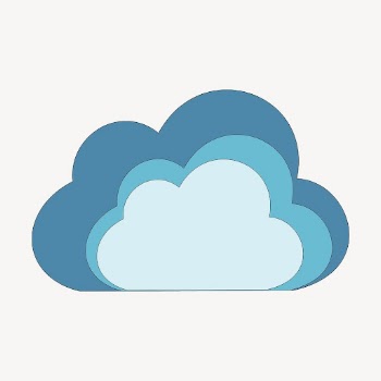 Blue cloud sticker, icon illustration | Free Vector - rawpixel