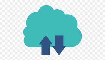 Blue Cloud With Arrows In Opposite Direction - Copyright Symbol