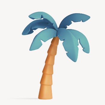 Blue coconut tree collage element, | Free PSD - rawpixel