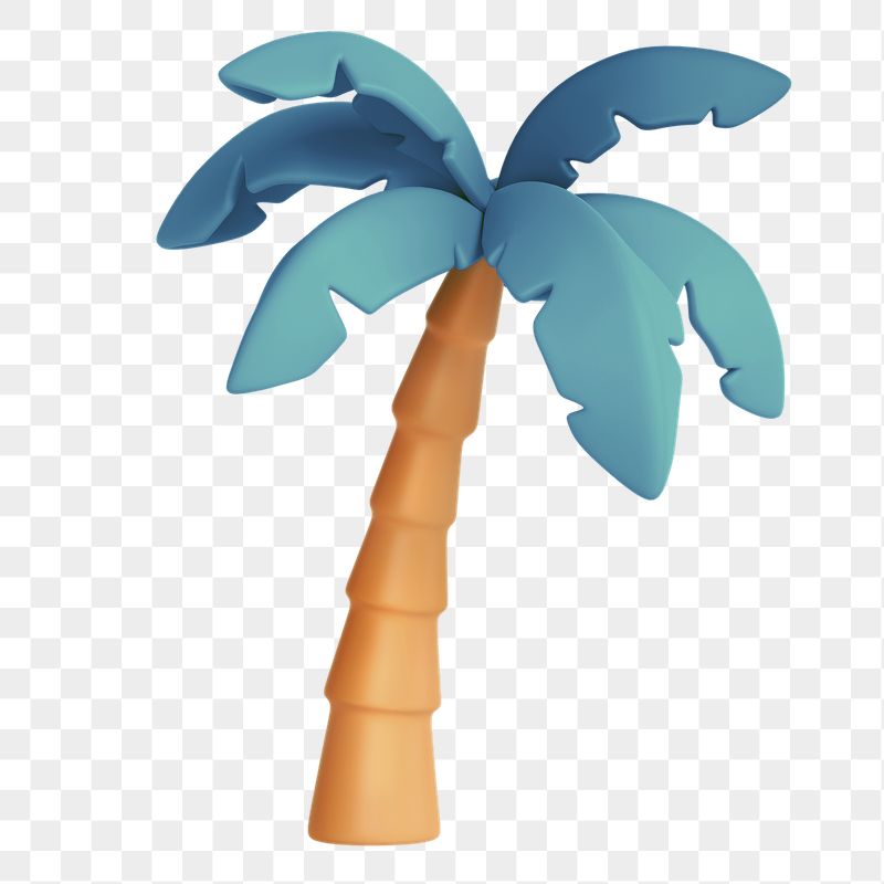 Blue coconut tree png sticker, | Free PNG - rawpixel