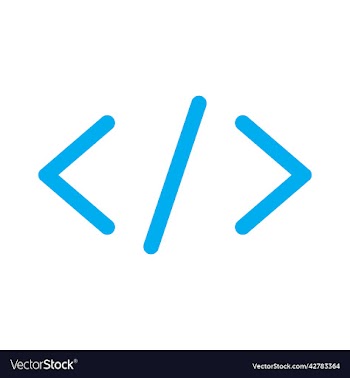 blue code line art icon