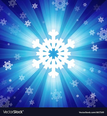 Blue color burst of light with snowflakes vector image