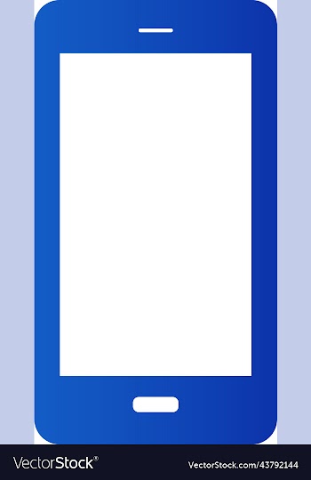blue color mobile icon to be u