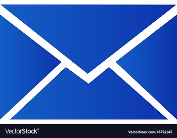 blue colored flat email icon