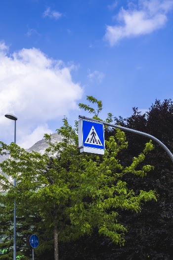 Blue Crosswalk sign   