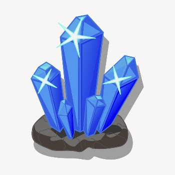 Blue crystals clipart, minerals illustration | Free Vector - rawpixel