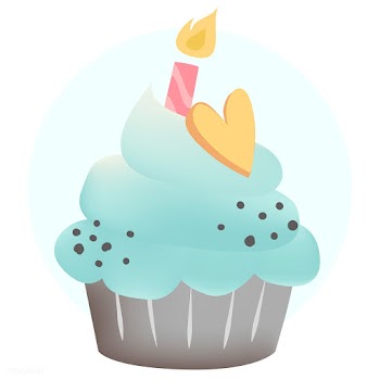 Blue cupcake vector with a candle | Free stock vector - 508570