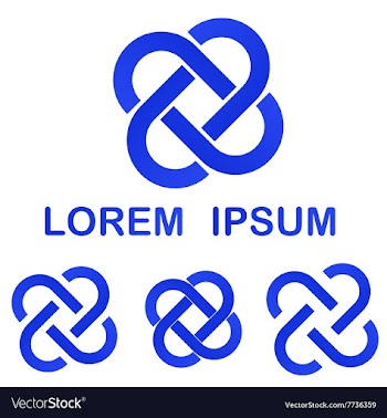 Blue curved line logo design set vector image