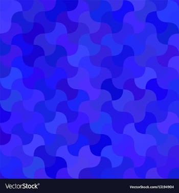 Blue curved mosaic pattern background design vector image