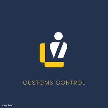 Blue customs control sign vector | Free stock vector - 538358