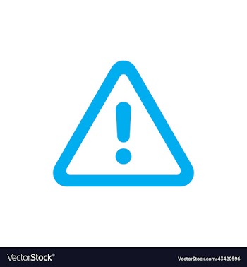 blue danger notice or risk icon