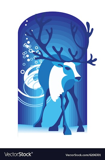 Blue deer vector image