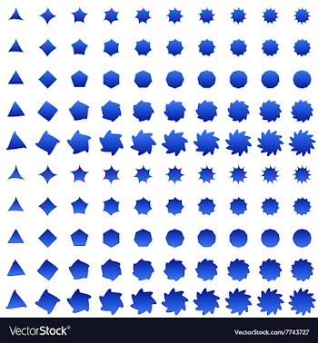 Blue deformed polygon shape collection vector image