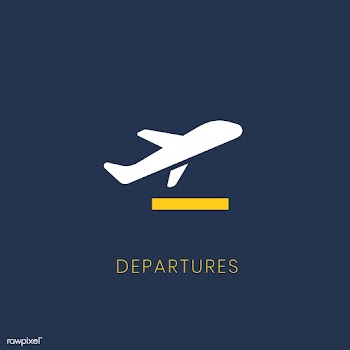 Blue departures sign plane icon vector | Free stock vector - 538311