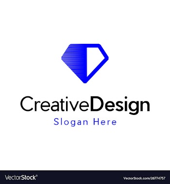 Blue diamond jewelry creative business logo vector image