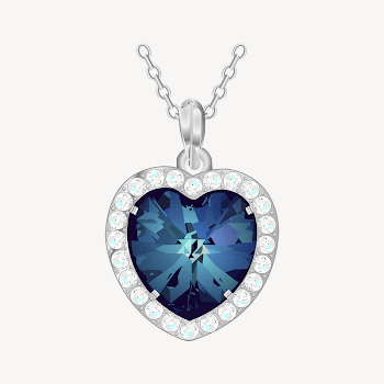 Blue diamond necklace clipart illustration | Free PSD - rawpixel