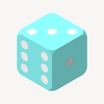 Blue dice clipart illustration psd. | Free PSD - rawpixel