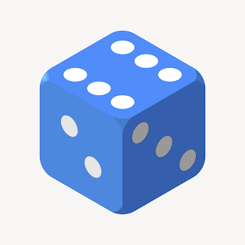 Blue dice collage element illustration | Free Vector - rawpixel