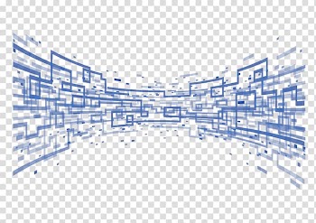 Blue digital illustration, Line Technology Curve Point, Technological sense curved lines transparent background PNG clipart