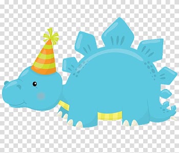 Blue dinosaur wearing party hat illustration, Wedding invitation Birthday Party Greeting & Note Cards , First birthday transparent background PNG clipart