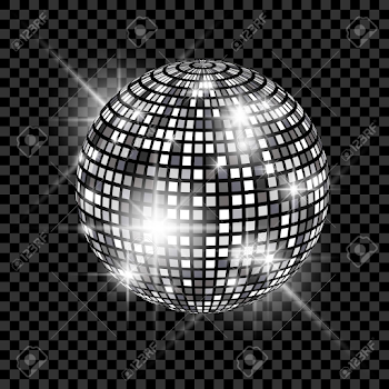 Blue Disco Ball Isolated On A Transparent Background. Vector ...